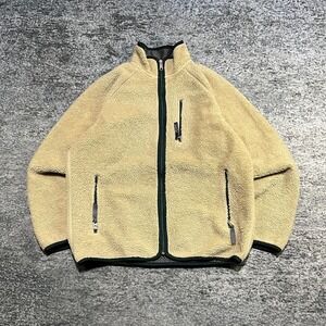 Vintage Patagonia Deep Pile Sherpa Fleece Jacket Mens Large Oatmeal Full Zip